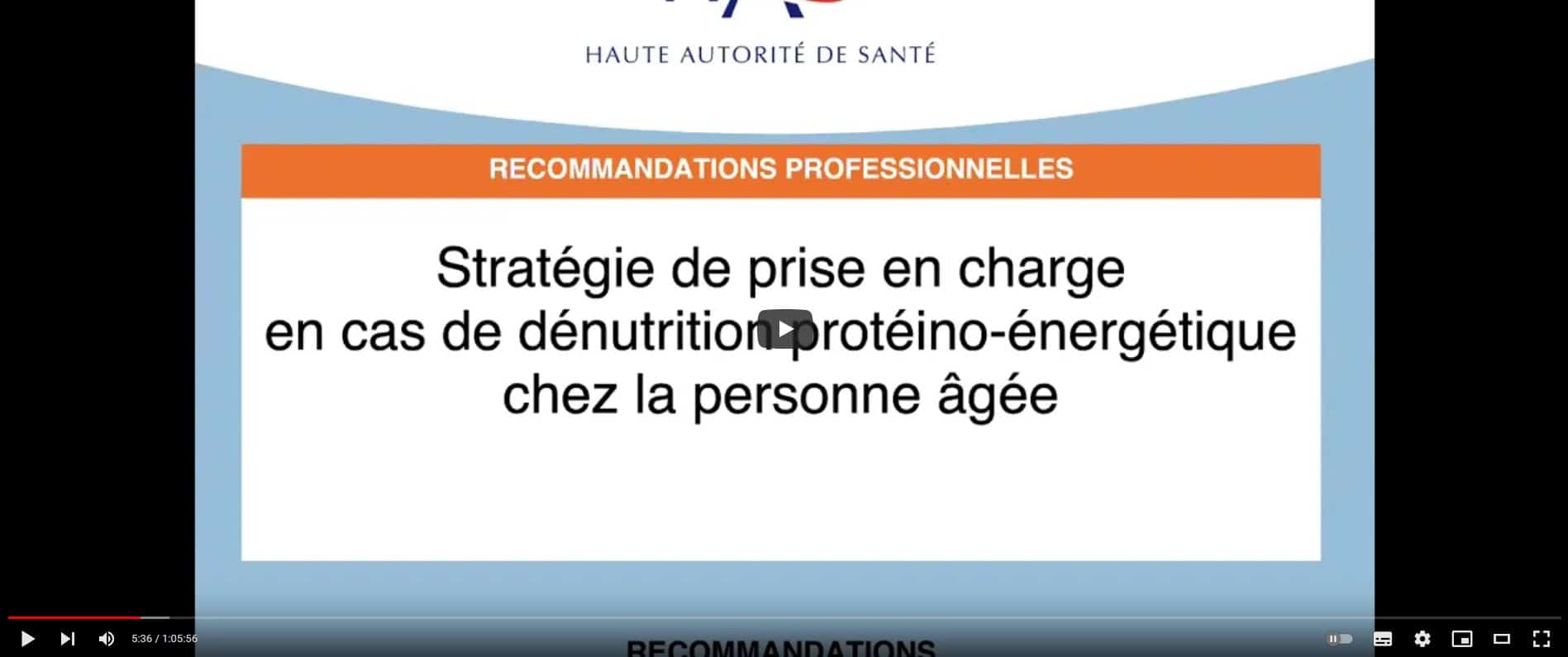 Nouveaux critères de la dénutrition HAS